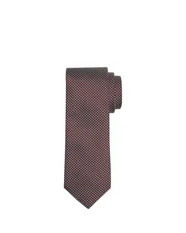 ZEGNA Men's Burgundy Oval-Print Silk Jacquard Tie | Thumbnail 1