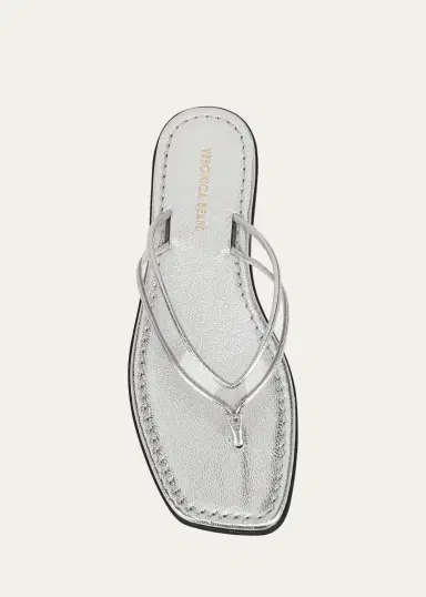 Veronica Beard Clea Metallic Leather Jelly Thong Sandals | Thumbnail 3 Veronica Beard Clea Metallic Leather Jelly Thong Sandals | Thumbnail 3