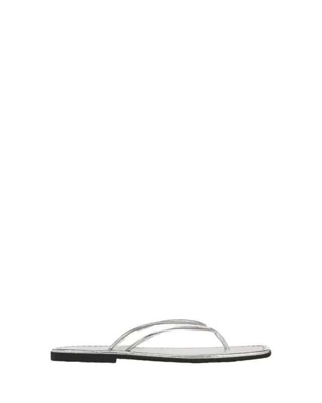 Veronica Beard Clea Metallic Leather Jelly Thong Sandals
