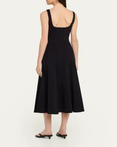 Vince Seamed Square-Neck Knit Midi Dress | Thumbnail 3