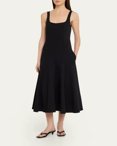 Vince Seamed Square-Neck Knit Midi Dress | Thumbnail 4