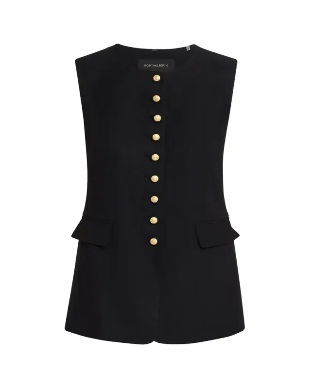 Kobi Halperin Jay Button-Down Crewneck Vest