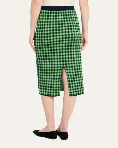 Guest In Residence Gingham Silk-Linen Midi Skirt | Thumbnail 7 Guest In Residence Gingham Silk-Linen Midi Skirt | Thumbnail 7