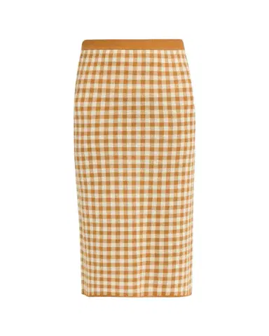 Guest In Residence Gingham Silk-Linen Midi Skirt | Thumbnail 1 Guest In Residence Gingham Silk-Linen Midi Skirt | Thumbnail 1