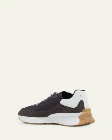 Alexander McQueen Men's Sprint Suede & Leather Runner Sneakers | Thumbnail 4 Alexander McQueen Men's Sprint Suede & Leather Runner Sneakers | Thumbnail 4