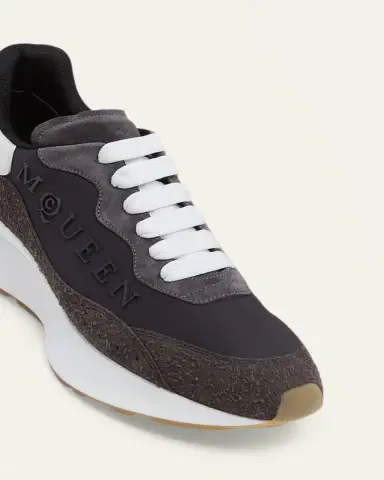 Alexander McQueen Men's Sprint Suede & Leather Runner Sneakers | Thumbnail 5 Alexander McQueen Men's Sprint Suede & Leather Runner Sneakers | Thumbnail 5
