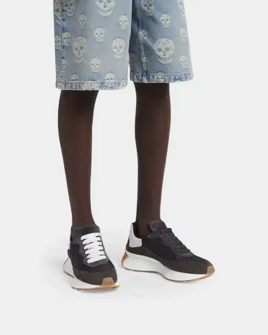Alexander McQueen Men's Sprint Suede & Leather Runner Sneakers | Thumbnail 6 Alexander McQueen Men's Sprint Suede & Leather Runner Sneakers | Thumbnail 6