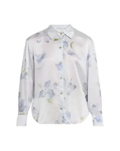Vince Floral Blur Silk-Satin Blouse | Thumbnail 1