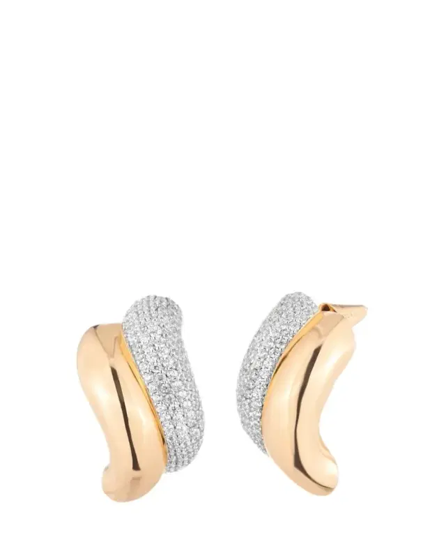 Pave Two Tone Earrings