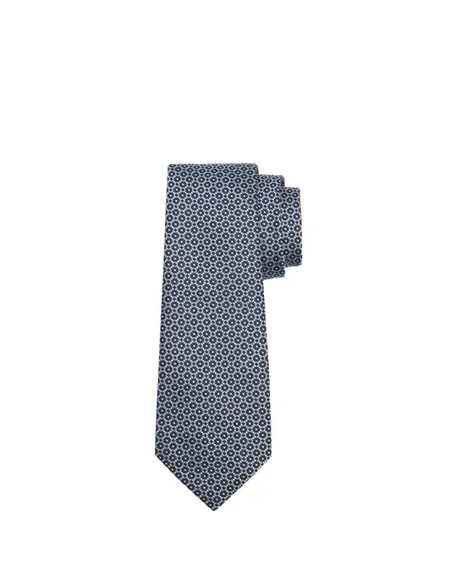 Men's Geometric Circle Jacquard Silk Tie