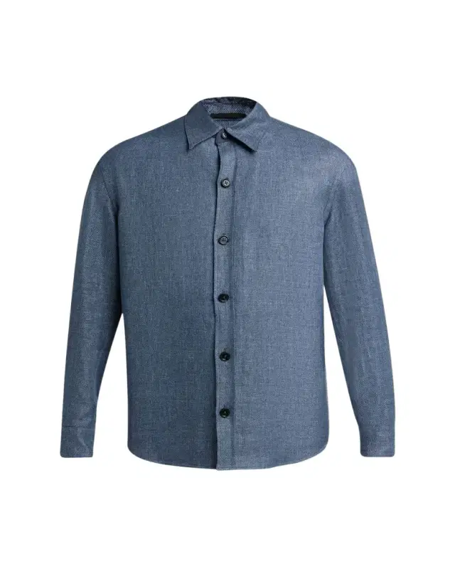 ZEGNA Men's Cashmere Linen and Silk Overshirt