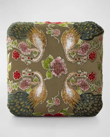 Haute House Peacock Cube Ottoman | Thumbnail 3 Haute House Peacock Cube Ottoman | Thumbnail 3