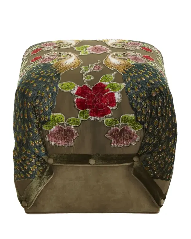 Haute House Peacock Cube Ottoman