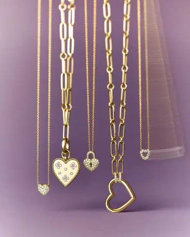 Roberto Coin Pave Heart Necklace | Thumbnail 4