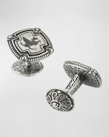 Konstantino Pegasus Carved Silver Cuff Links | Thumbnail 3