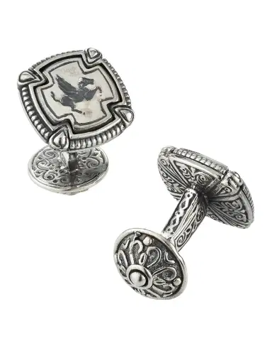 Konstantino Pegasus Carved Silver Cuff Links | Thumbnail 1