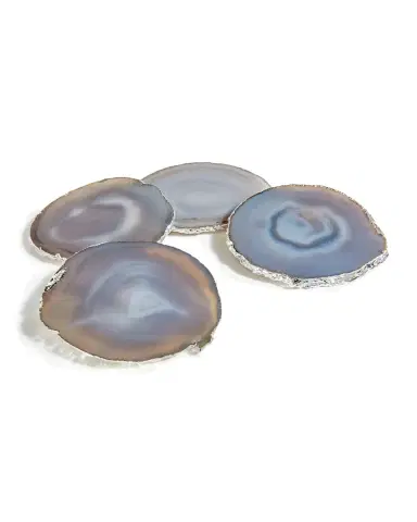 Anna New York Smoke/Silver Lumino Coasters, 4-Piece Set | Thumbnail 2