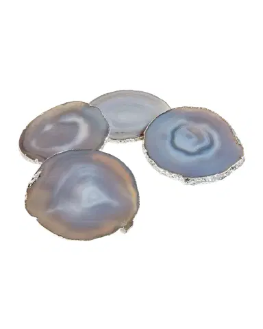Anna New York Smoke/Silver Lumino Coasters, 4-Piece Set | Thumbnail 1