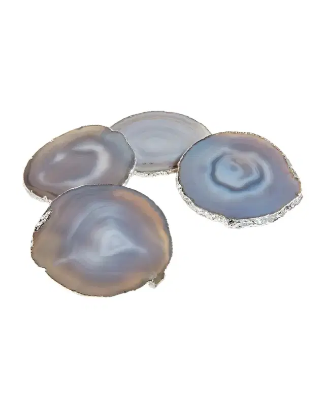 ANNA New York Smoke/Silver Lumino Coasters, 4-Piece Set