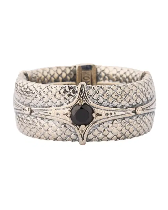 Men 's Sterling Silver Black Spinel Ring