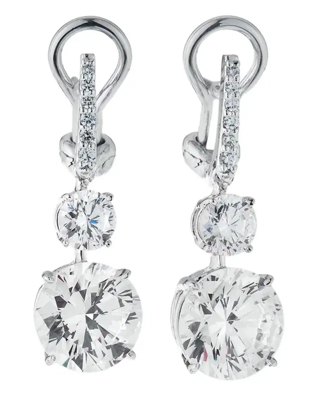 10.0 TCW Canary/Clear Cubic Zirconia Drop Earrings