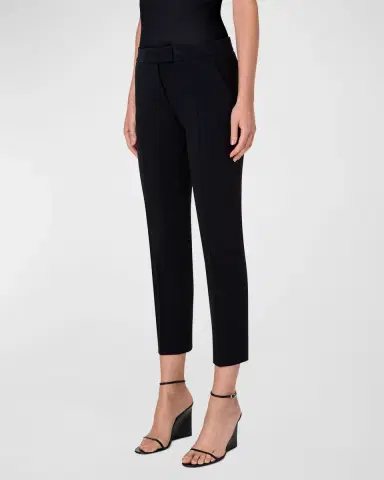 Akris punto Frankie Slim-Leg Ankle Pants, Black | Thumbnail 3