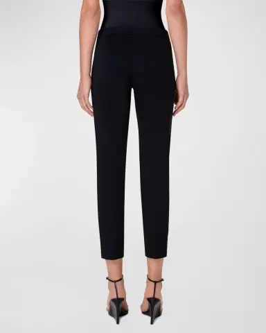 Akris punto Frankie Slim-Leg Ankle Pants, Black | Thumbnail 4