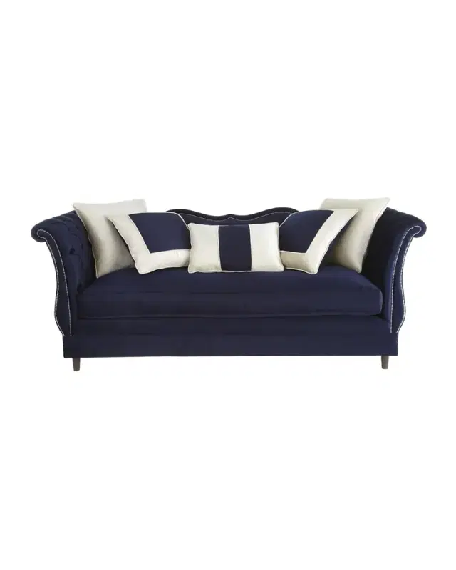 Haute House Horton Velvet Tufted Sofa, 90"