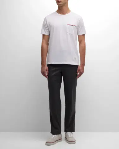 Thom Browne Short-Sleeve Logo Pocket T-Shirt | Thumbnail 2