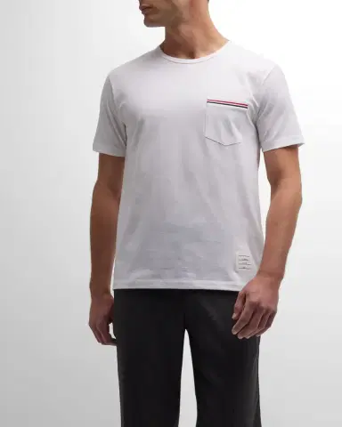 Thom Browne Short-Sleeve Logo Pocket T-Shirt | Thumbnail 5
