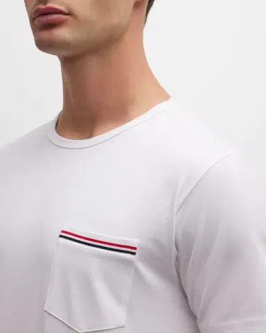 Thom Browne Short-Sleeve Logo Pocket T-Shirt | Thumbnail 6