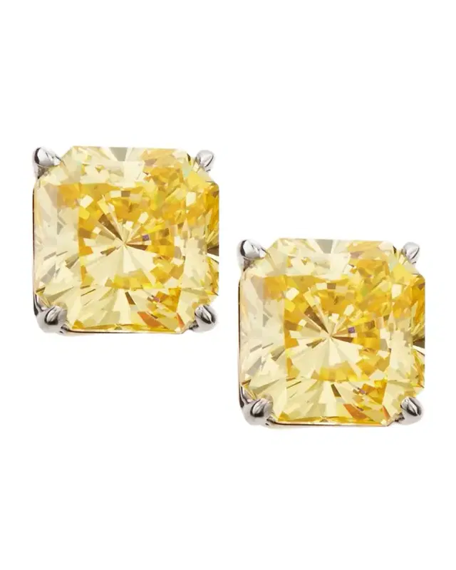 5.0 TCW Canary Cubic Zirconia Stud Earrings