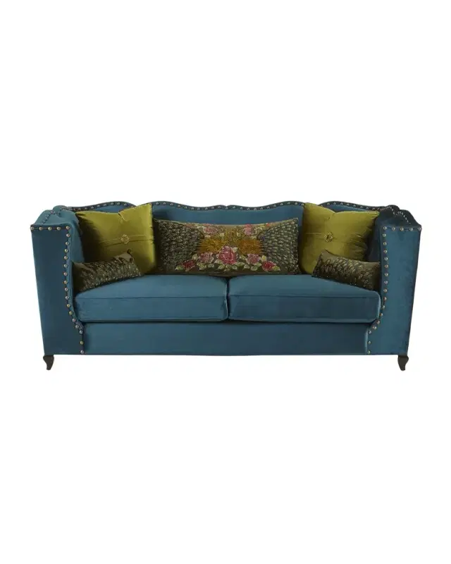 Haute House Santiago Peacock Sofa 92"