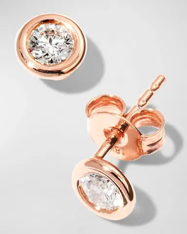 Roberto Coin 18k Gold Diamond Solitaire Stud Earrings | Thumbnail 2