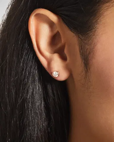 Roberto Coin 18k Gold Diamond Solitaire Stud Earrings | Thumbnail 1