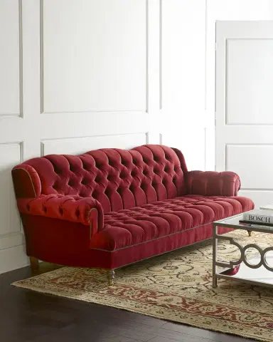 Haute House Mr. Smith Cranberry Tufted Sofa 94.5 ' | Thumbnail 3 Haute House Mr. Smith Cranberry Tufted Sofa 94.5 ' | Thumbnail 3