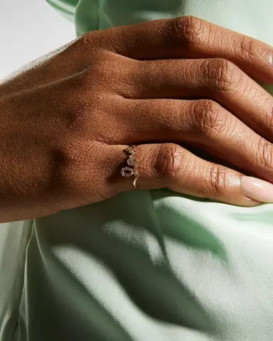 Sydney Evan 14k Gold Diamond Love Script Ring | Thumbnail 1