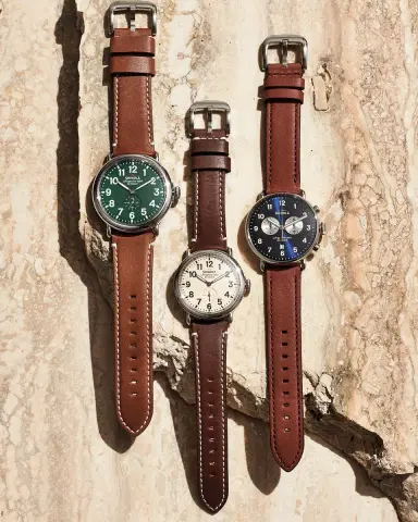 Shinola 47mm Runwell Watch, Green/Brown | Thumbnail 4 Shinola 47mm Runwell Watch, Green/Brown | Thumbnail 4