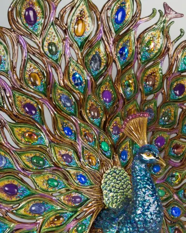 Jay Strongwater Stanton Fan Tail Peacock Figurine | Thumbnail 3
