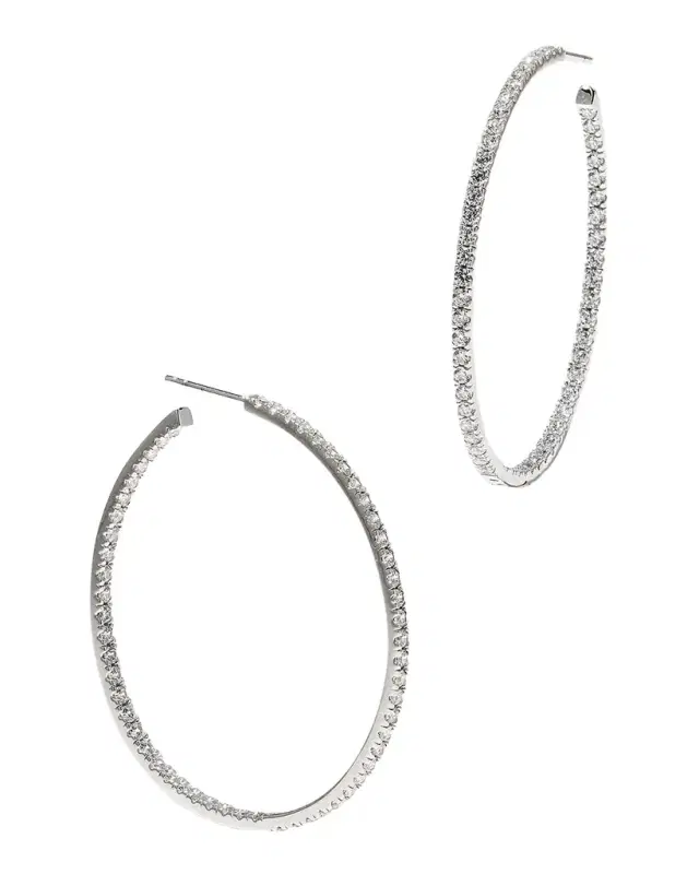 18K Gold-Plated Sterling Silver Cubic Zirconia Hoop Earrings