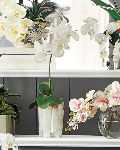 John-Richard Collection Real Touch Selenite Orchid Faux Floral Arrangement | Thumbnail 3