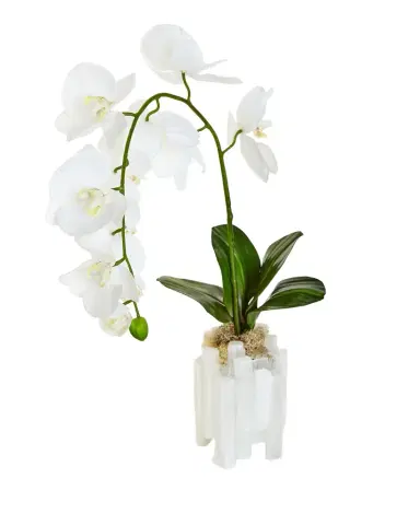 John-Richard Collection Real Touch Selenite Orchid Faux Floral Arrangement | Thumbnail 1