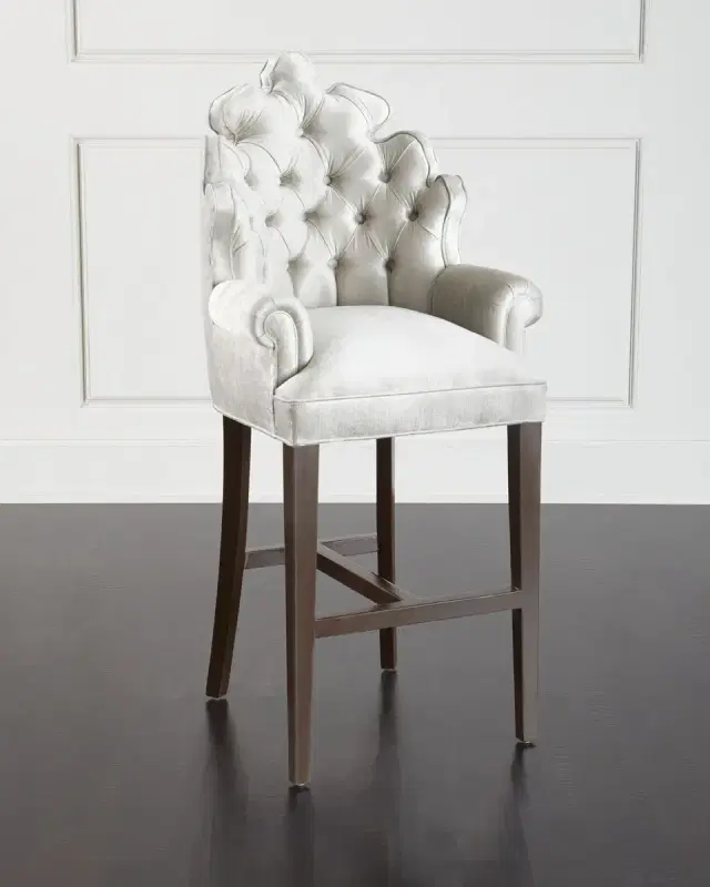 Haute House Isabella Tufted Barstool, 32.5"