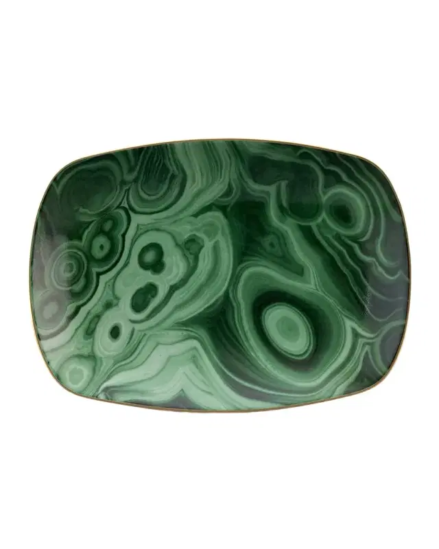 L 'Objet Malachite Rectangular Tray