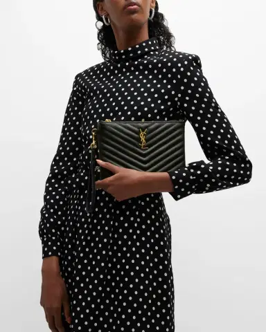 Saint Laurent YSL Monogram Small Pouch in Smooth Leather | Thumbnail 3 Saint Laurent YSL Monogram Small Pouch in Smooth Leather | Thumbnail 3