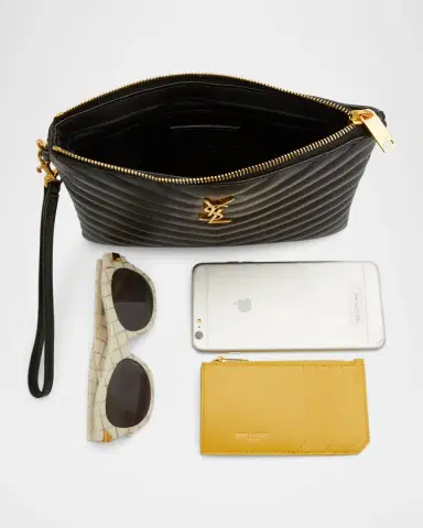 Saint Laurent YSL Monogram Small Pouch in Smooth Leather | Thumbnail 8 Saint Laurent YSL Monogram Small Pouch in Smooth Leather | Thumbnail 8