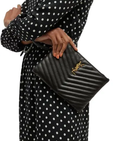 Saint Laurent YSL Monogram Small Pouch in Smooth Leather | Thumbnail 1 Saint Laurent YSL Monogram Small Pouch in Smooth Leather | Thumbnail 1