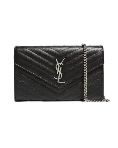 Saint Laurent YSL Monogram Large Wallet on Chain in Grained Leather | Thumbnail 1 Saint Laurent YSL Monogram Large Wallet on Chain in Grained Leather | Thumbnail 1