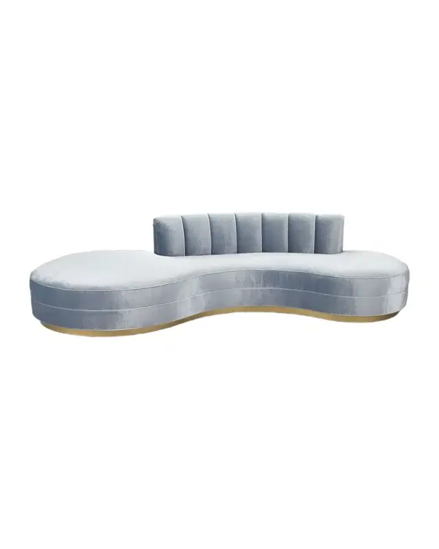 Haute House Layla Channel Tufted Curved Sofa 121"