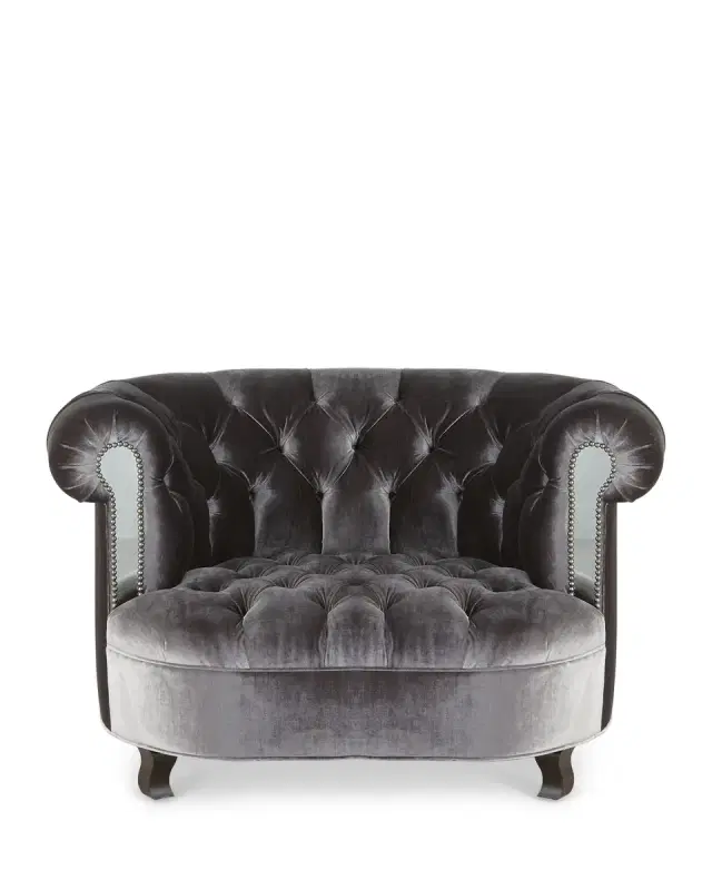 Haute House Rebecca Tufted Chair with Mirror Accents